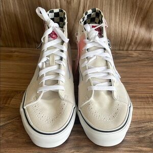 New Vans DIY SK8-Hi Skate-High Tapered Cut That Sh!t White Suede Men 8.5 - W 10